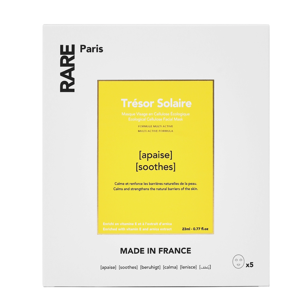 RARE PARIS Trésor Solaire Soothing Face Mask 5pcs - Заспокійлива маска для обличчя RARE PARIS Trésor Solaire Soothing Face Mask 5pcs - Заспокійлива маска для обличчя
